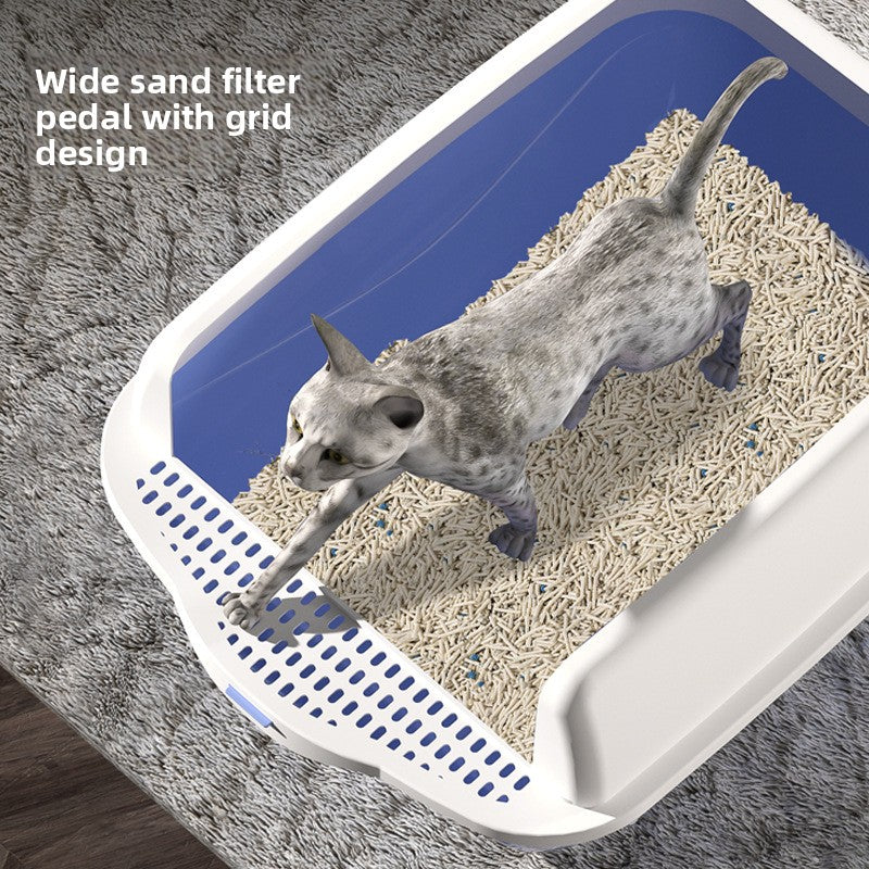Semi-Enclosed Cat Litter Box with Scoop