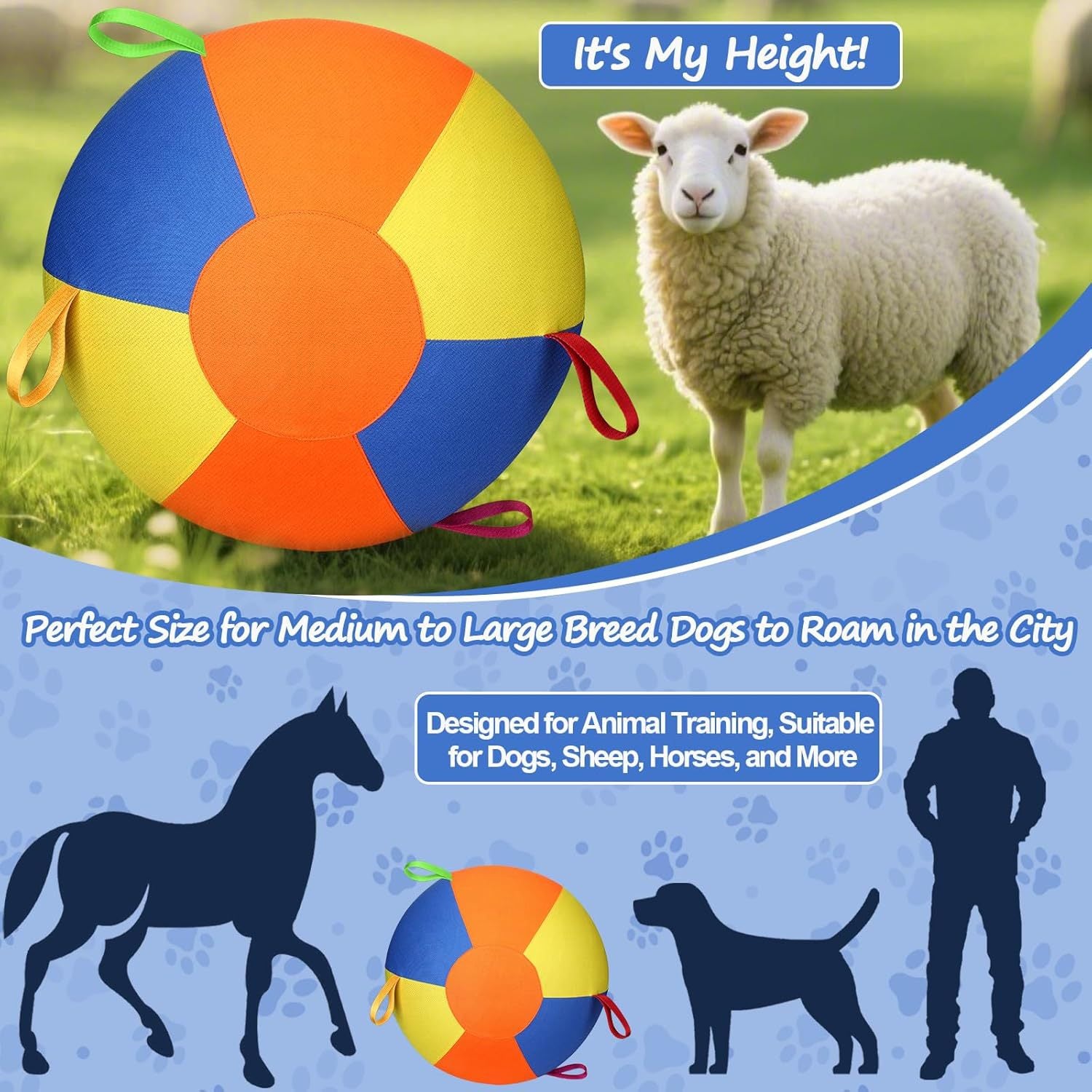 Upgraded Durable Inflatable Pet Herding Ball for Dog Training and Exercise