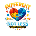 Different Not Less – Autism Awareness Puzzle Heart