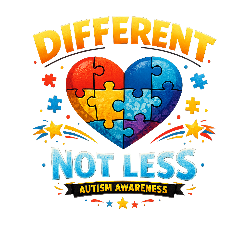 Different Not Less – Autism Awareness Puzzle Heart