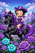 Cowgirl Spirit – Purple Western Rider Fantasy Illustration