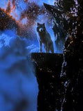 Celestial Summit Wolf – Cosmic Cliffside Art