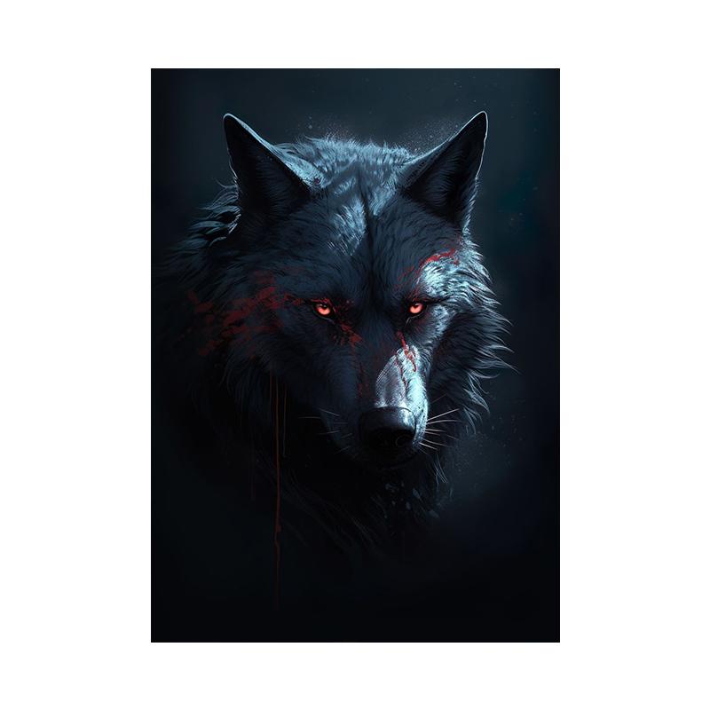 Bloodmoon Shadow Wolf – Dark Fantasy Predator Art Print