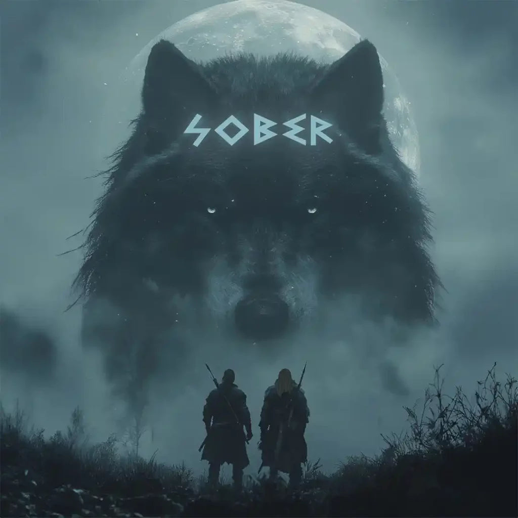 Sober Moon Warriors – Mist & Wolf Spirit Art Print