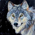Starlit Alpha Wolf – Majestic Night Guardian Art Print